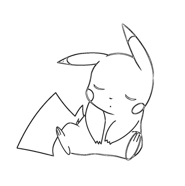 Sleepy Pikachu coloring page