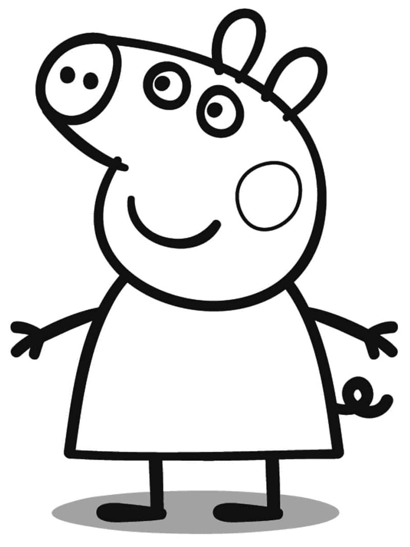 Smiling Peppa Pig coloring page