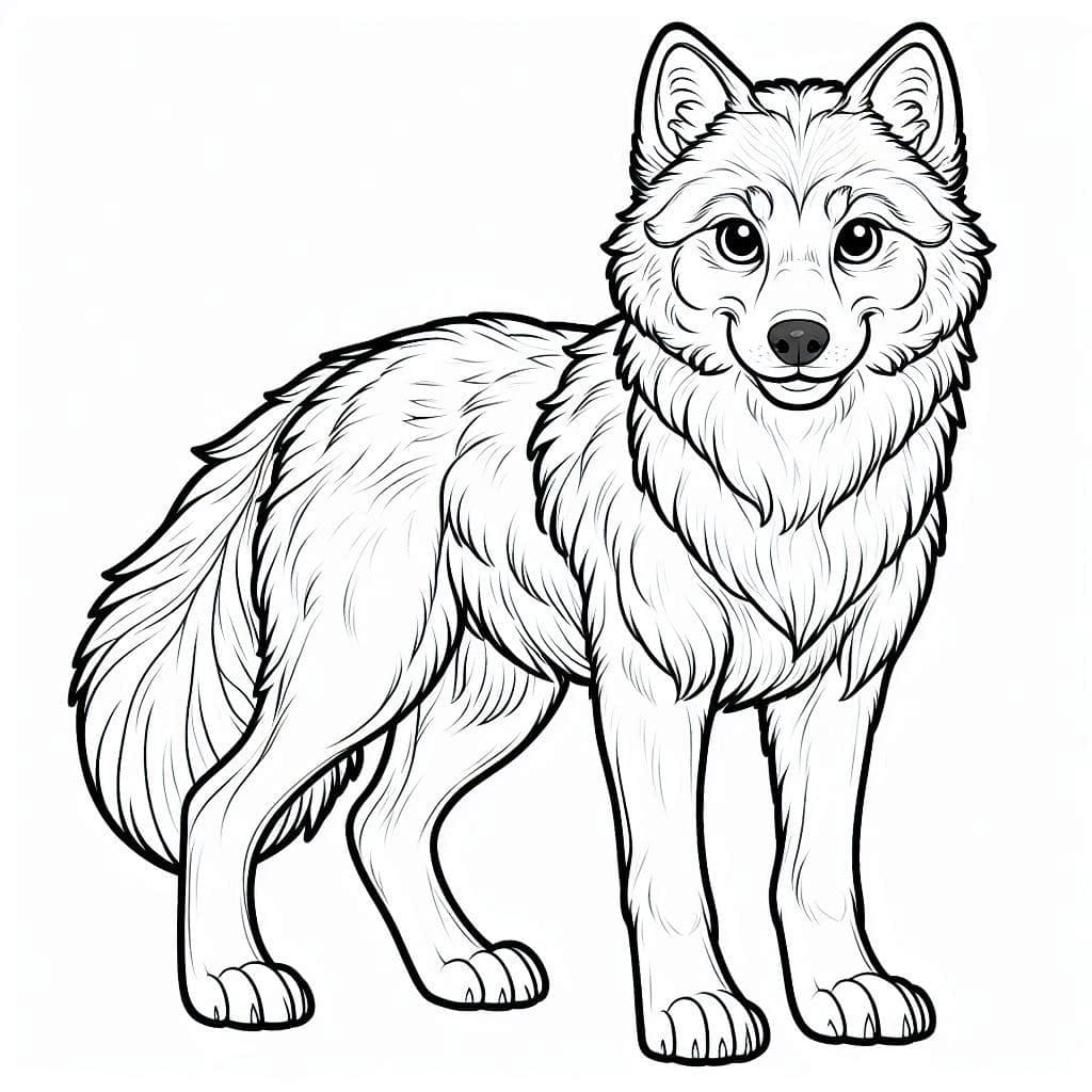 Smiling Wolf coloring page