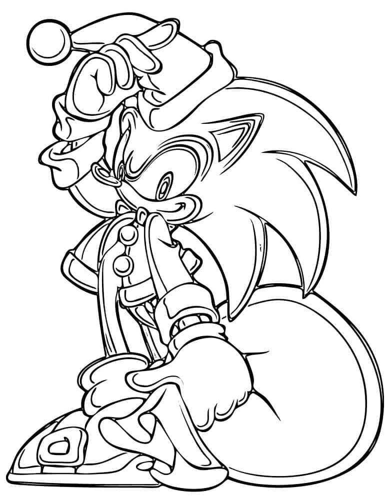 Sonic On Christmas Coloring Page Download Print Or Color Online For Free