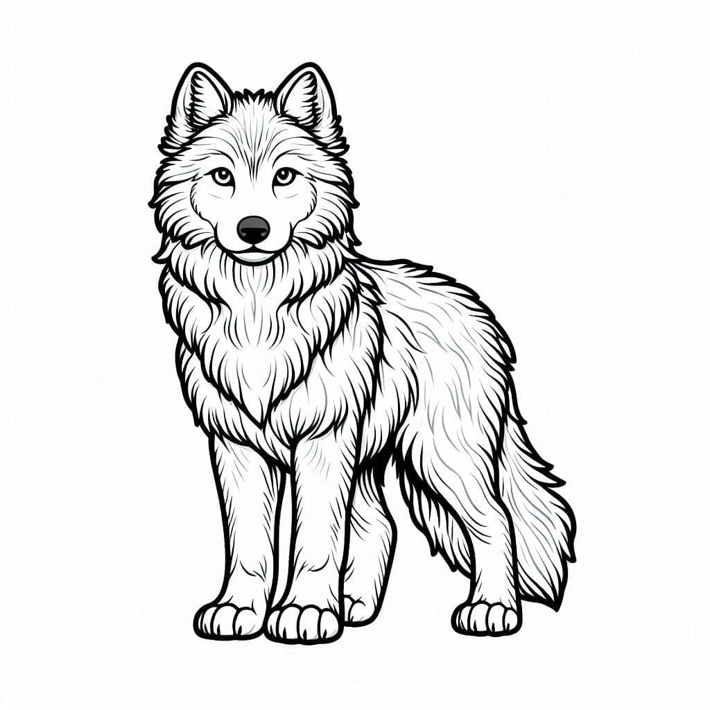 Standing Wolf coloring page