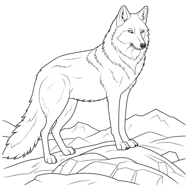 The Wolf coloring page