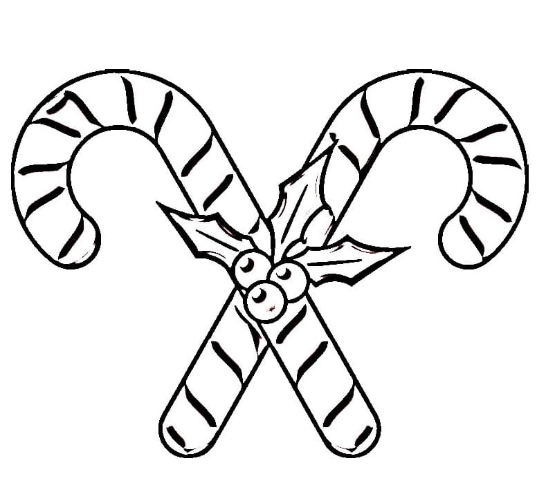 Two Candy Canes coloring page