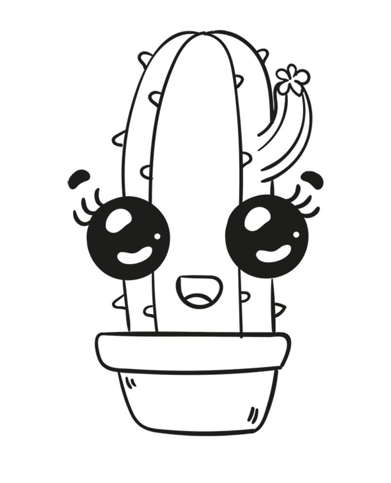 Very Cute Cactus coloring page - Download, Print or Color Online for Free