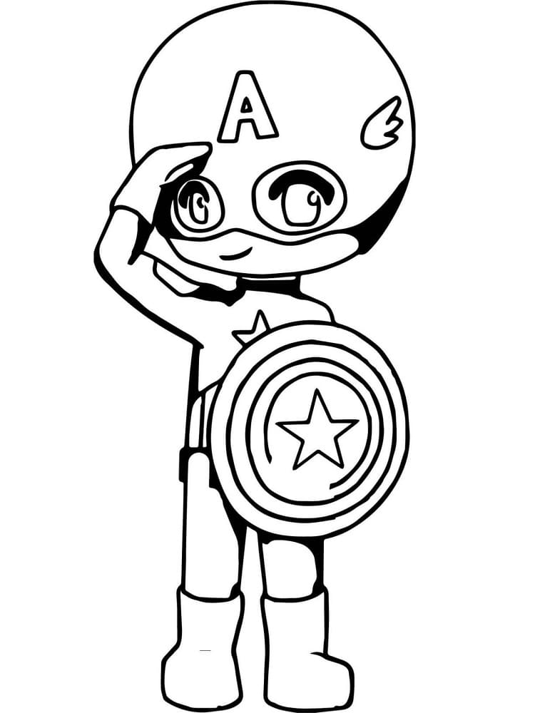 Very Cute Captain America coloring page - Download, Print or Color ...