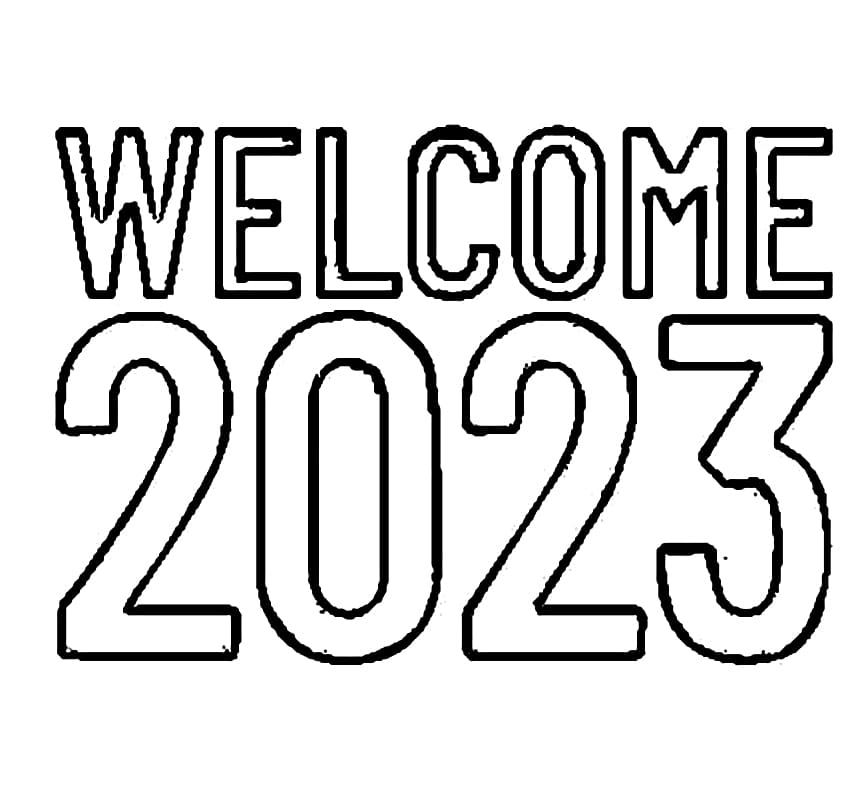 Welcome Year 2023 coloring page