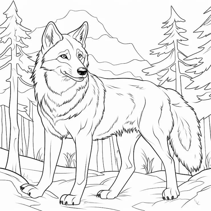 Wild Wolf coloring page