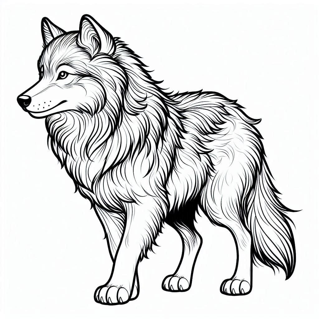 Wolf is Cool coloring page