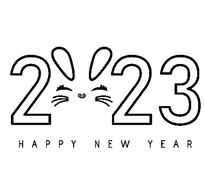 Year 2023 Free Printable coloring page