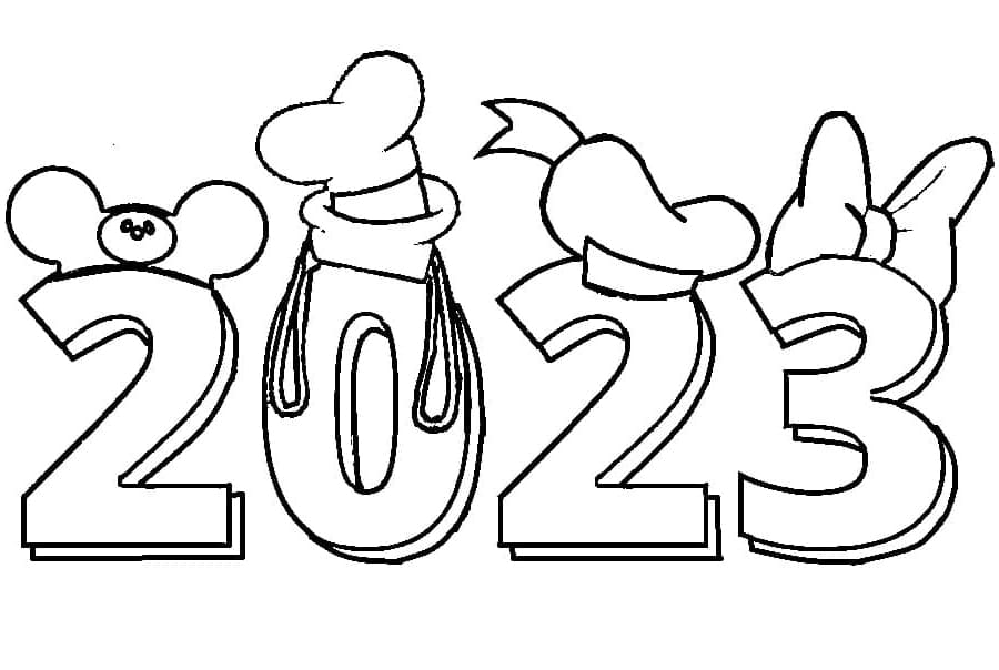 Year 2023 Printable coloring page