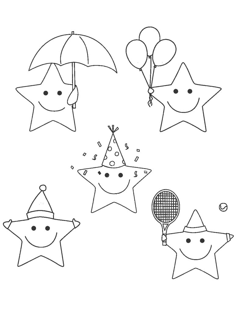 Adorable Stars coloring page