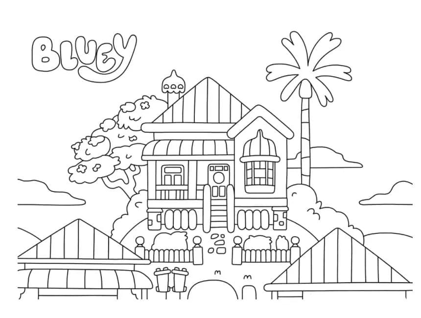 Bluey House Coloring Page Download Print Or Color Online For Free
