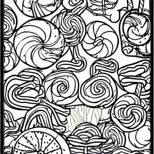 candies art coloring page