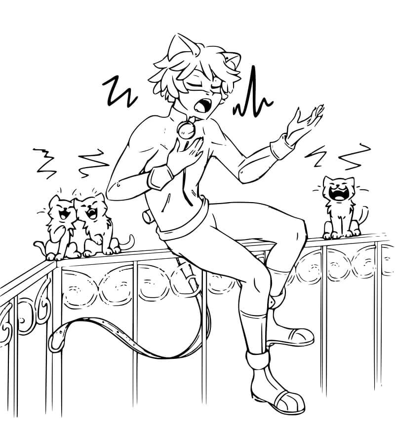 Cat Noir coloring page