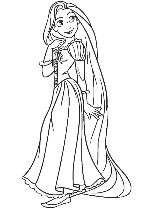 Cute Rapunzel coloring page - Download, Print or Color Online for Free