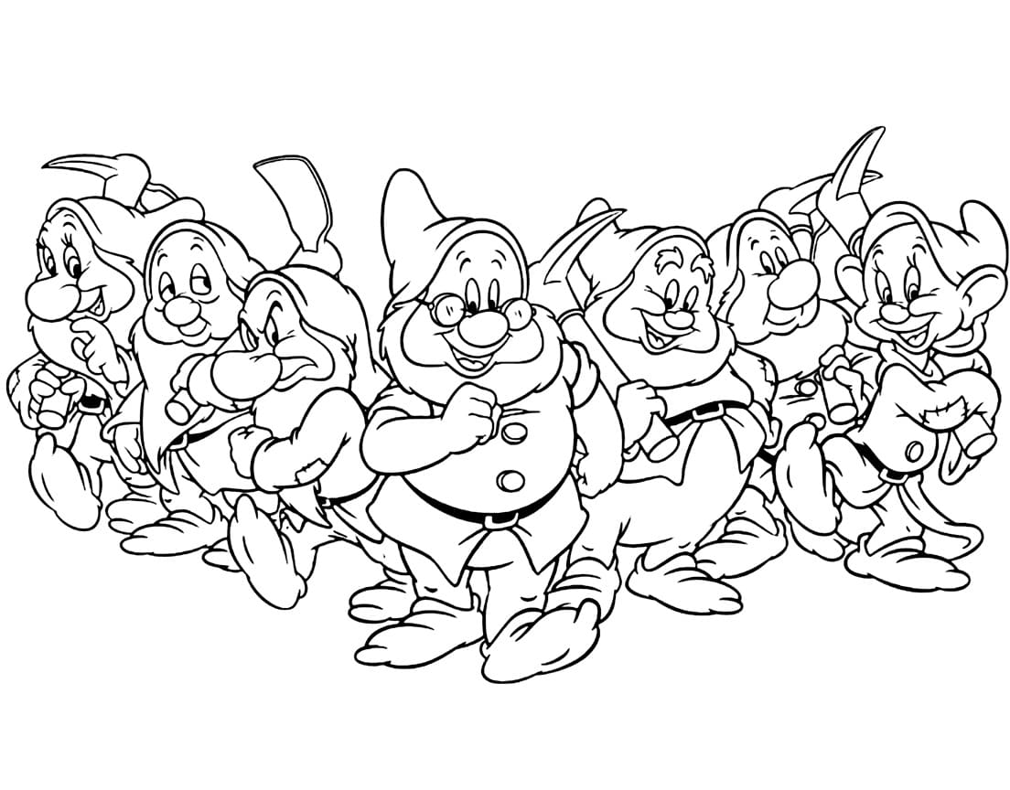 grumpy seven dwarfs coloring page
