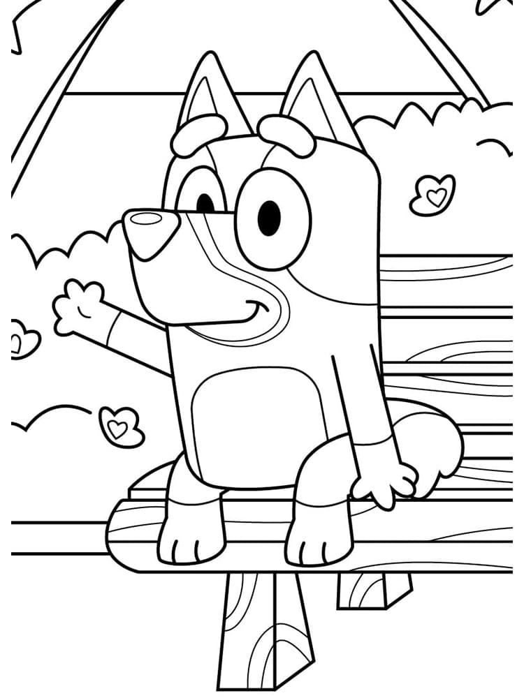 Friendly Bluey Coloring Page Download Print Or Color Online For Free