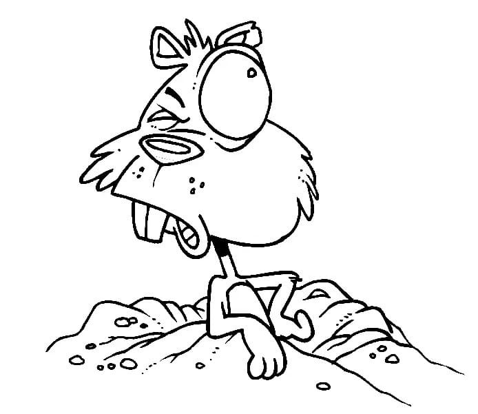 Funny Groundhog coloring page