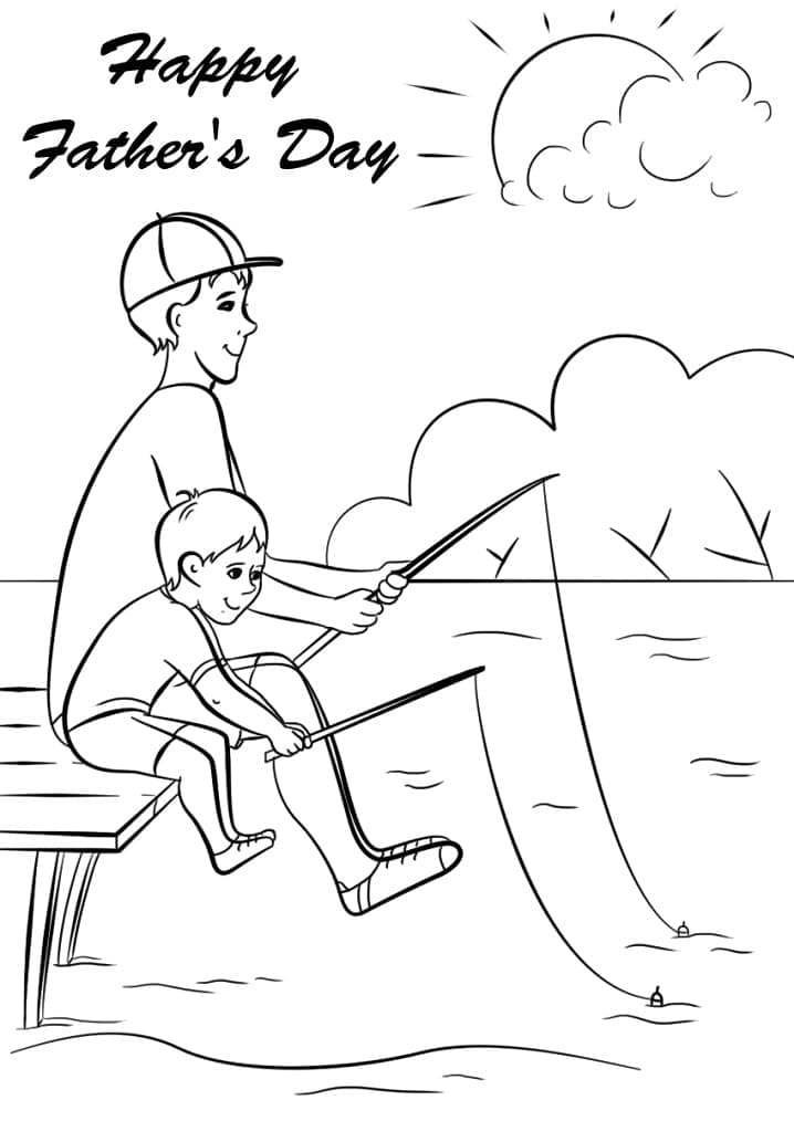 Go Fishing For Father’s Day coloring page