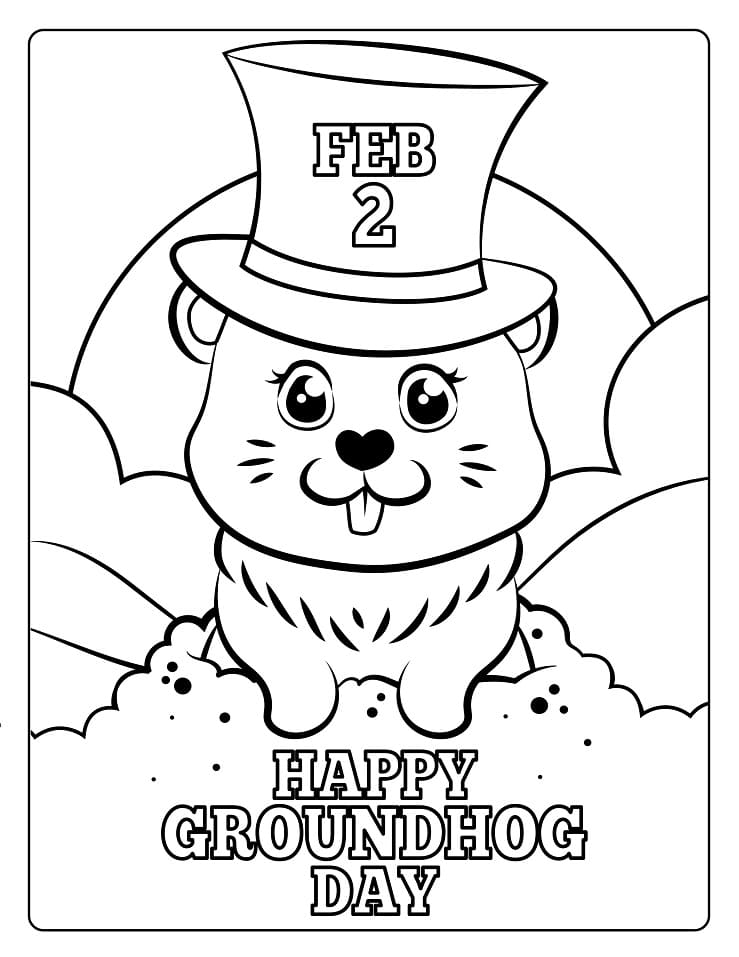 Groundhog Day 2 coloring page