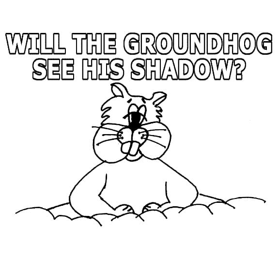 Groundhog Day Drawing coloring page