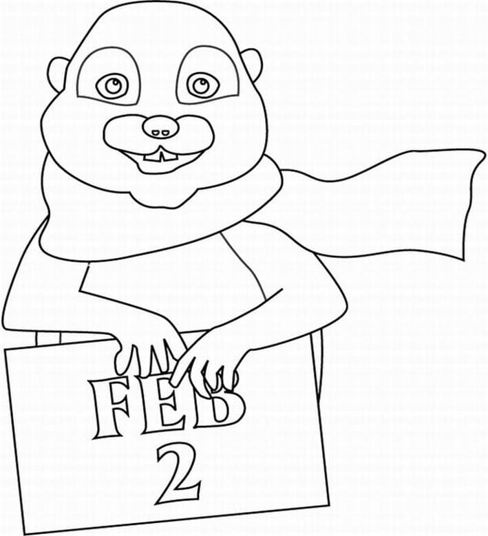 Groundhog Day February 2 coloring page