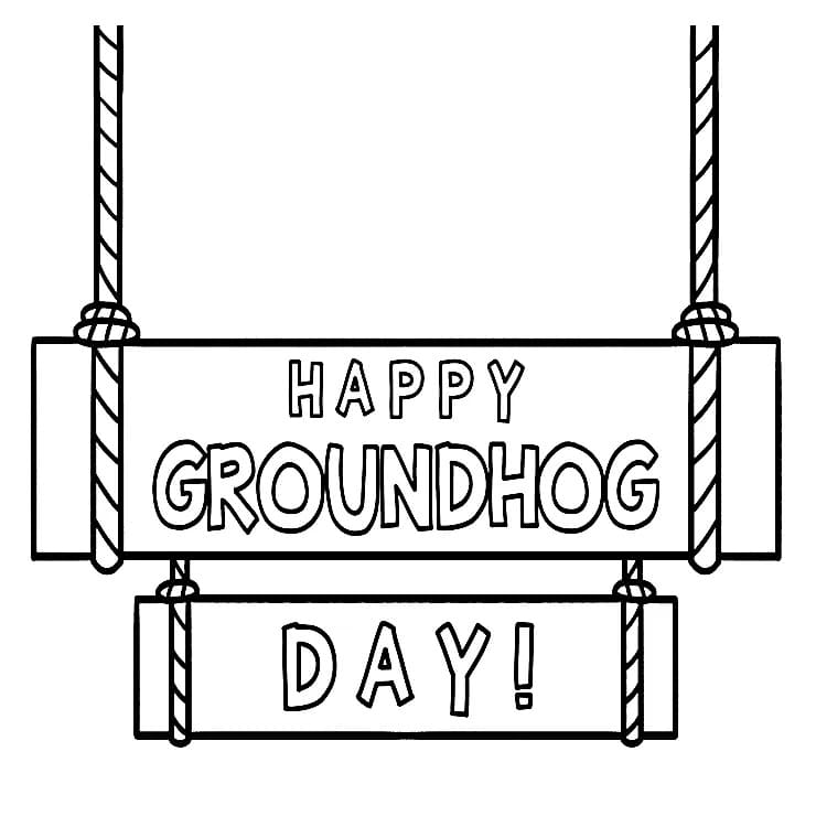 Happy Groundhog Day coloring page