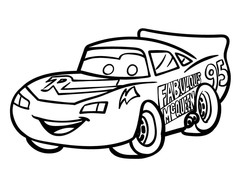 Lightning Mcqueen 95 And Mater Coloring Page Lovely - Lightning Mcqueen Cars  Coloring, HD Png Download - kindpng