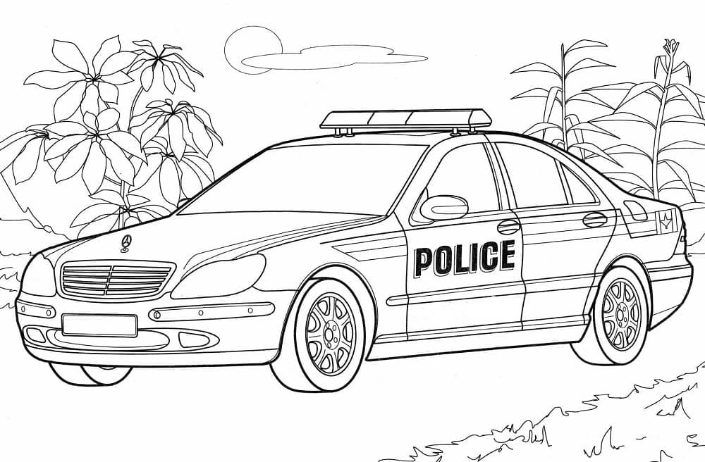 Police Car 1 coloring page - Download, Print or Color Online for Free
