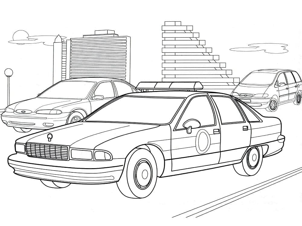 Police Car 3 coloring page - Download, Print or Color Online for Free