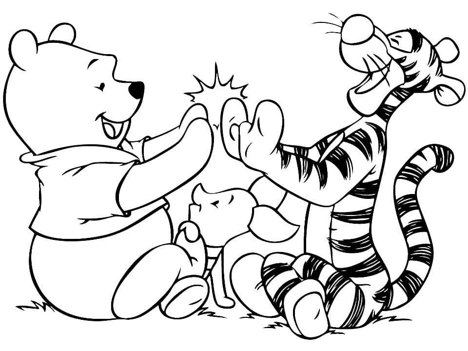 baby winnie the pooh and piglet coloring pages