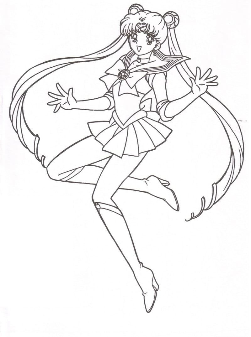 Pretty Sailor Moon coloring page - Download, Print or Color Online for Free