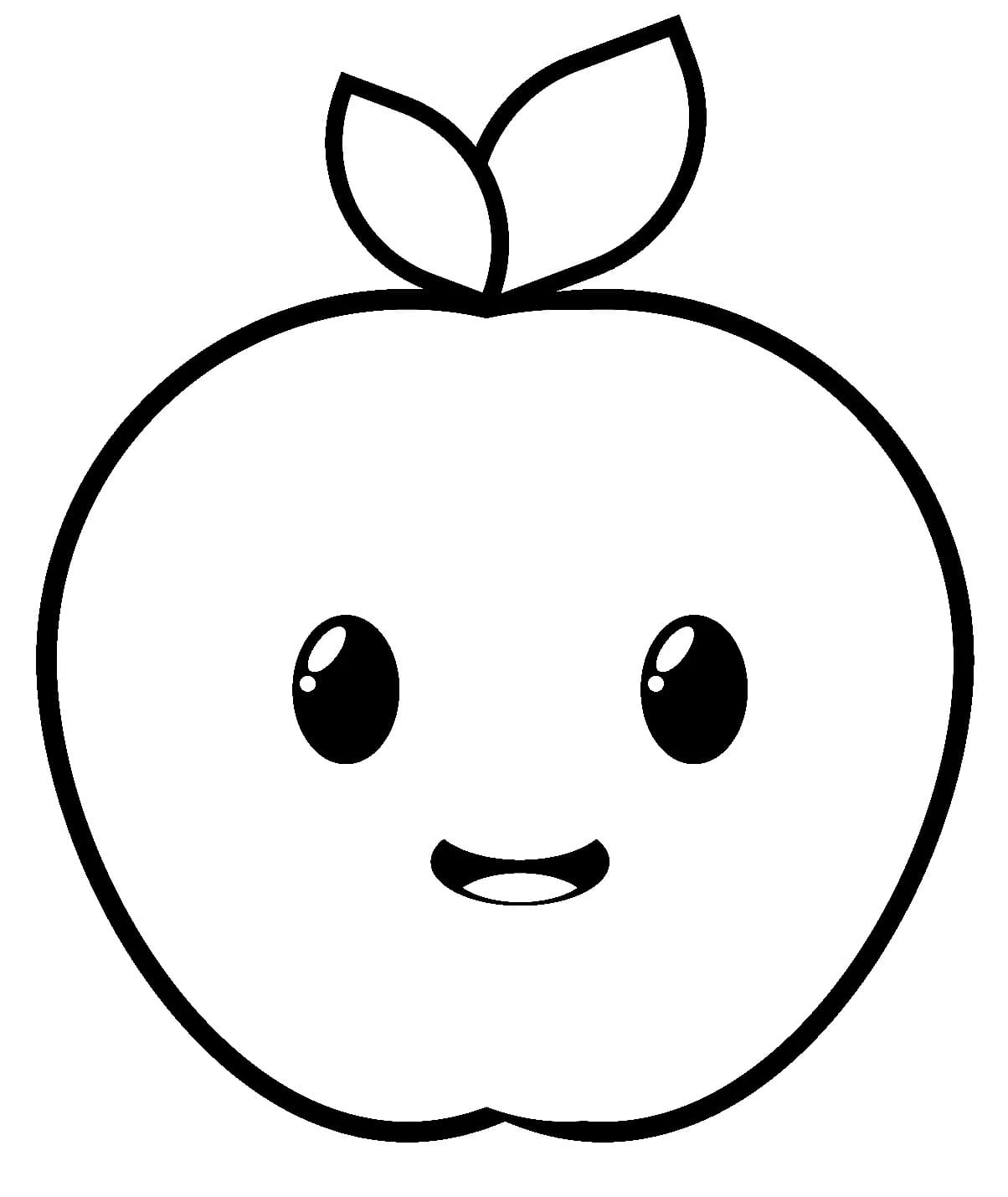 Printable Cute Apple coloring page - Download, Print or Color Online ...