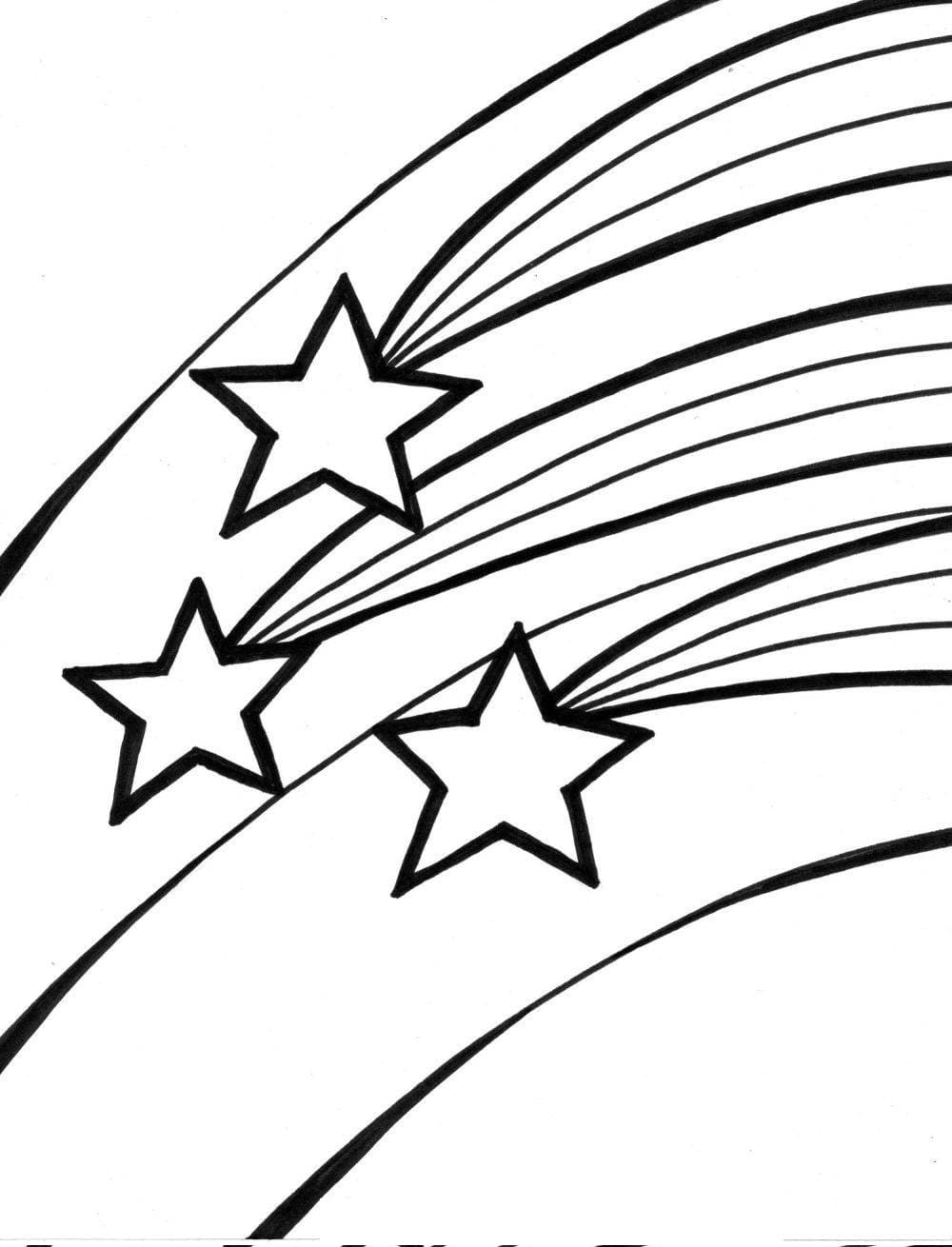 Shooting Stars Printable coloring page