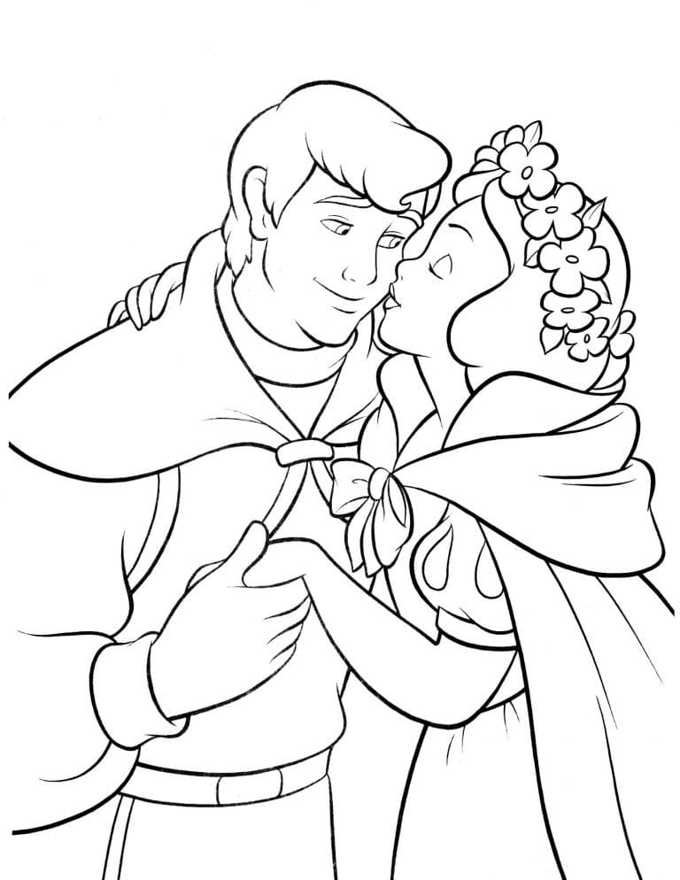 Snow White and Her Prince coloring page