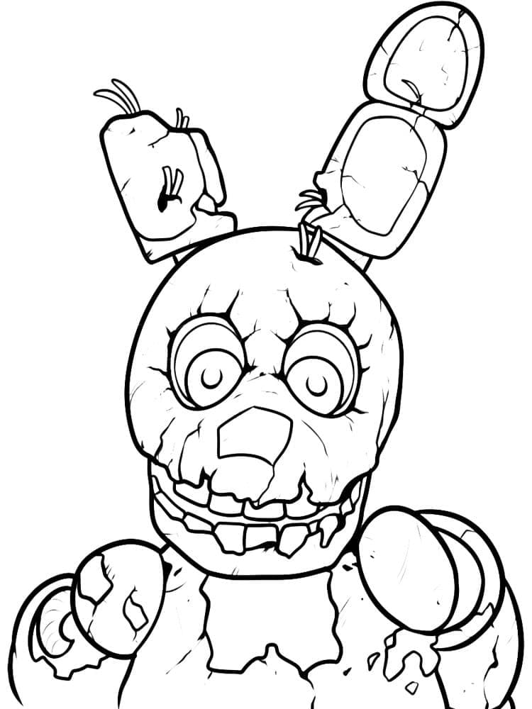 Springtrap Five Nights at Freddy’s coloring page