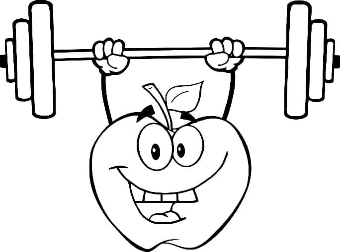 Strong Apple coloring page