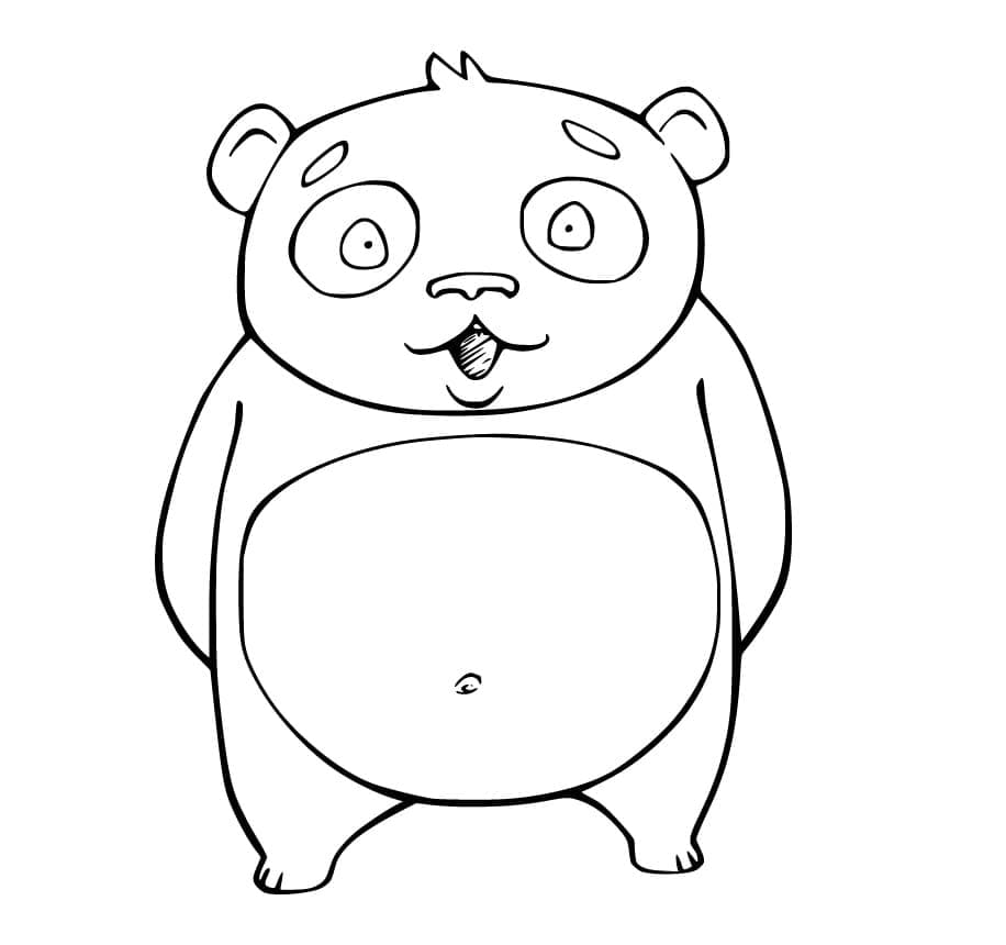 Surprised Panda coloring page