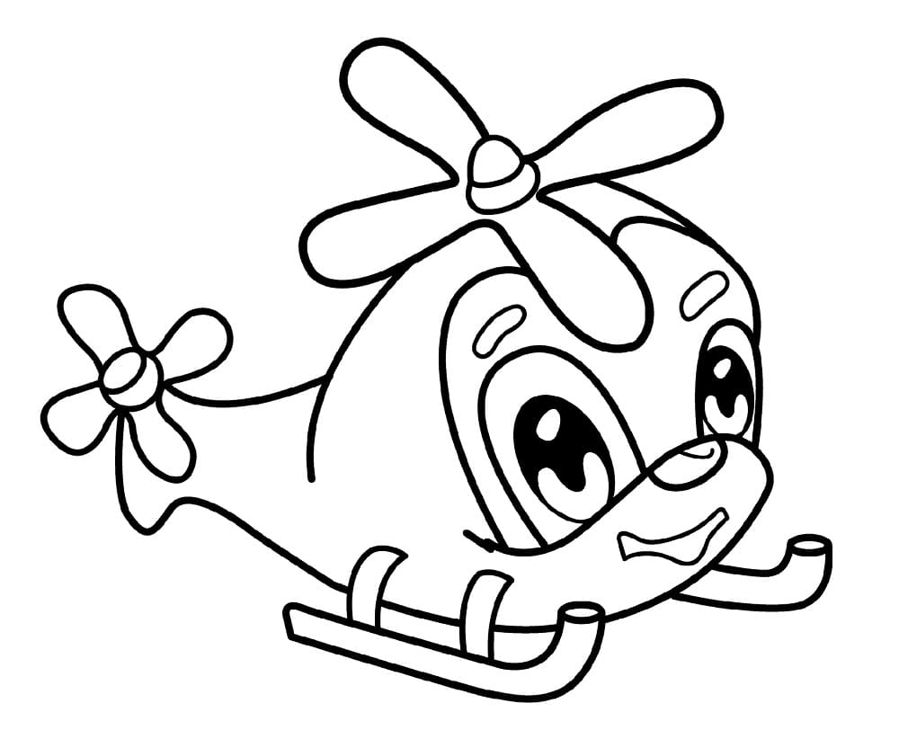 Adorable Helicopter coloring page