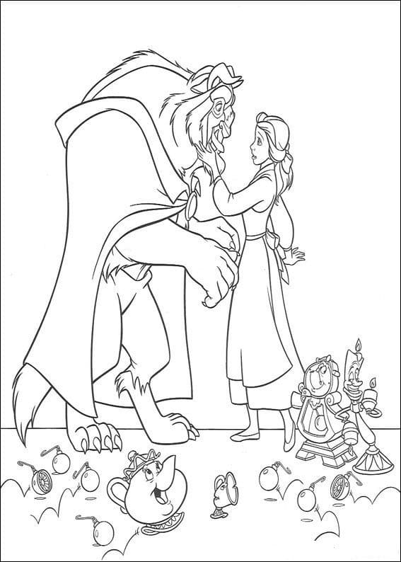 Beauty and the Beast Free Printable coloring page - Download, Print or ...