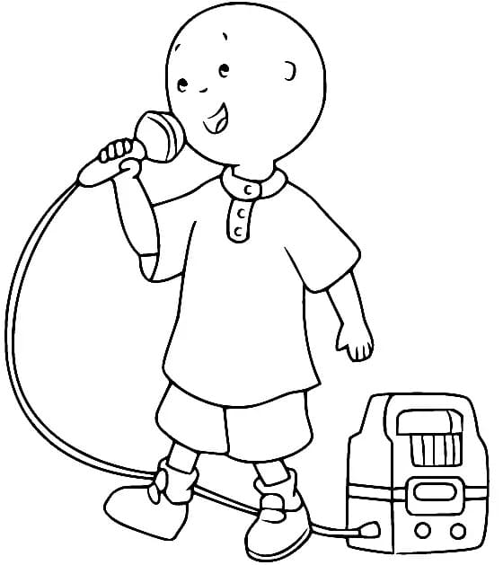 Caillou is Singing coloring page