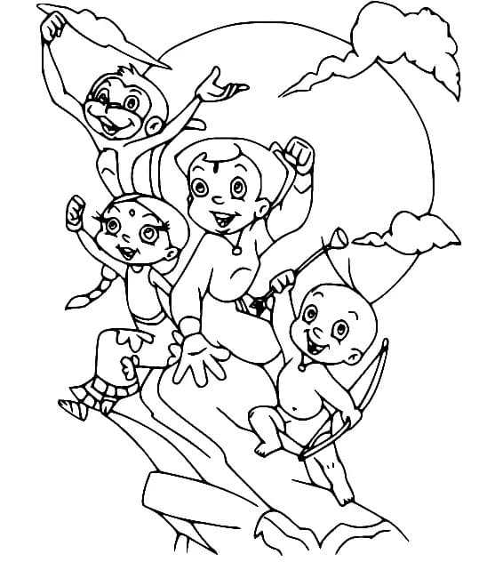 Chhota Bheem and Friends coloring page