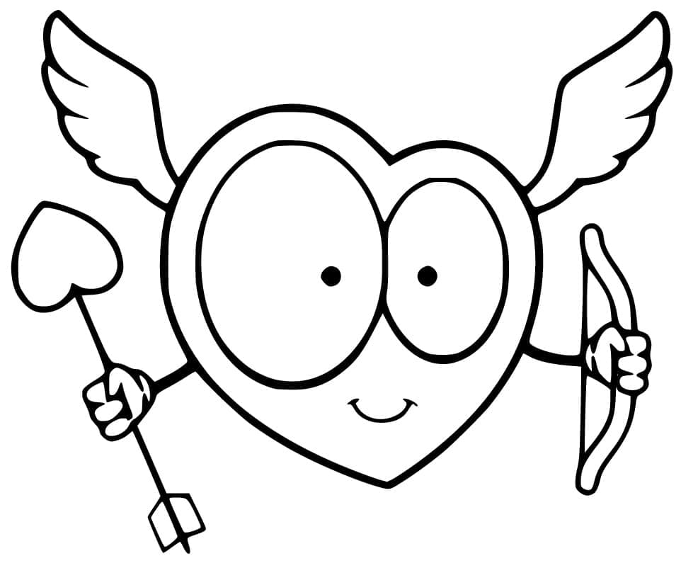 Cupid Heart coloring page