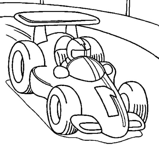 Cute Formula Race Car coloring page - Download, Print or Color Online ...