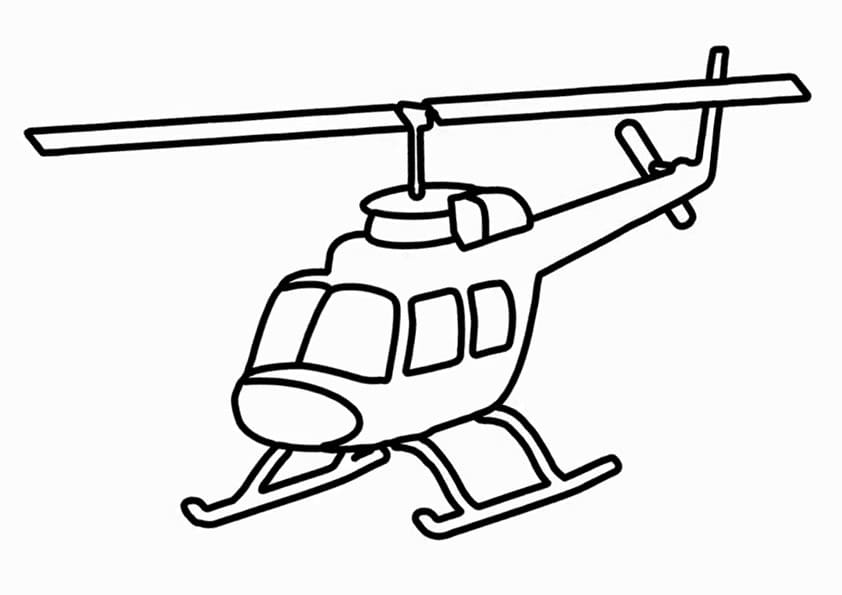 Easy Helicopter For Kids coloring page