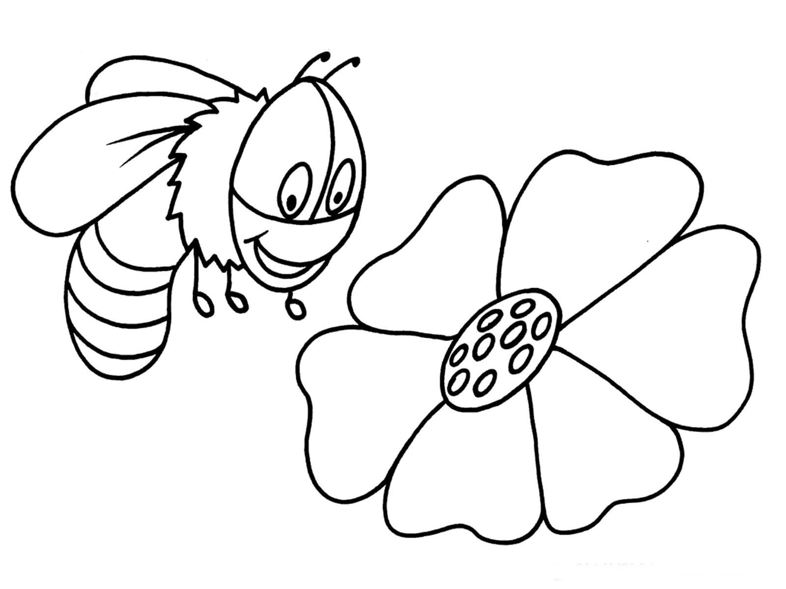 Funny Bee and Flower