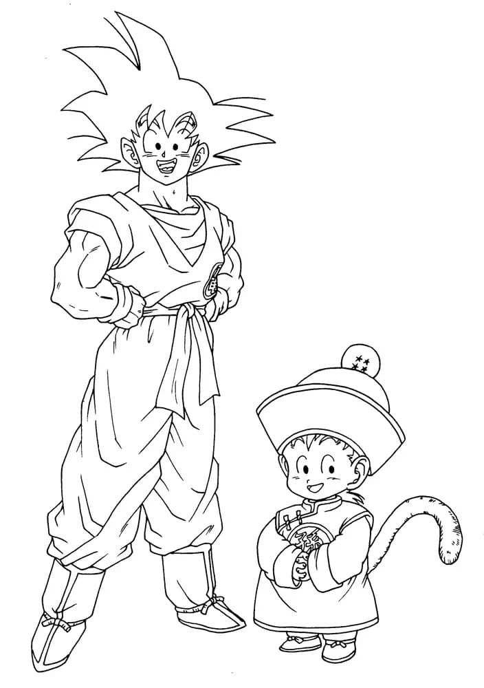 Goku and Gohan coloring page - Download, Print or Color Online for Free