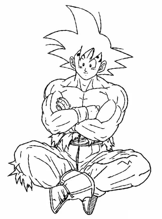 Goku in Dragon Ball Z coloring page - Download, Print or Color Online ...