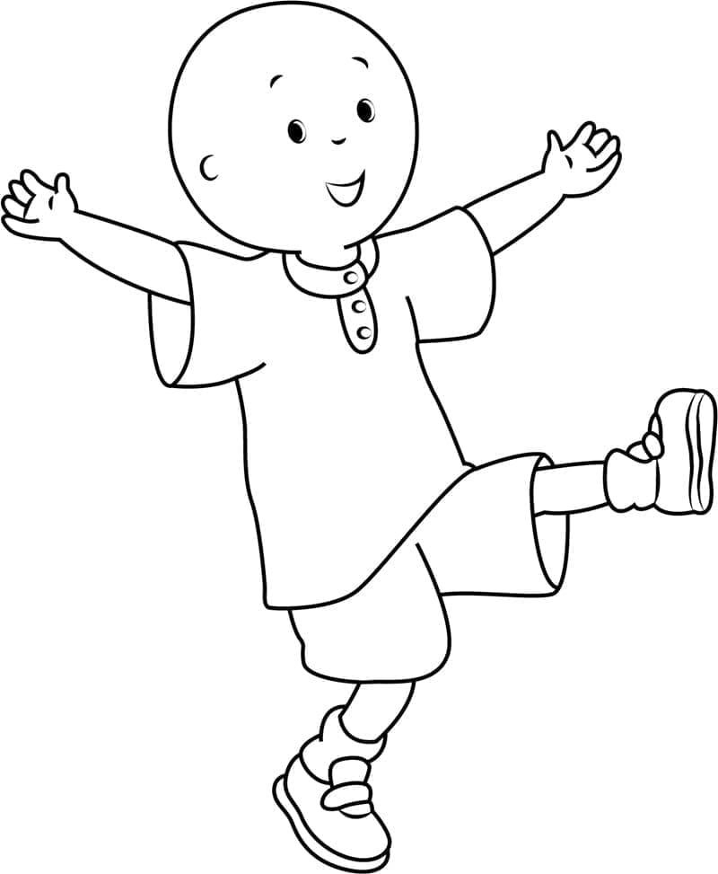 Happy Caillou coloring page