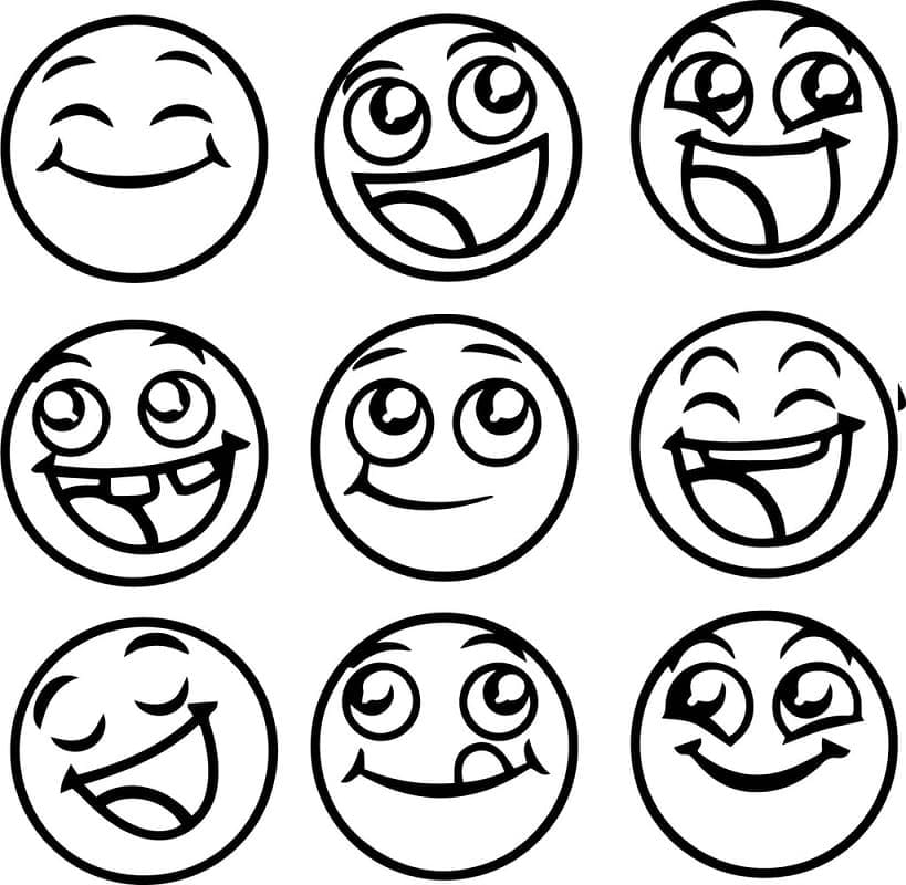 Happy Emojis coloring page